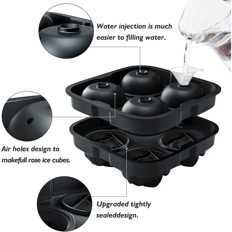 Tray Cube LMETJMA Ice Easy Release ddmysmile Rose Ice Cube Trays With Funnel Silicone Rose Ice Ball Maker For Tails Whiskey Jt51 Smile