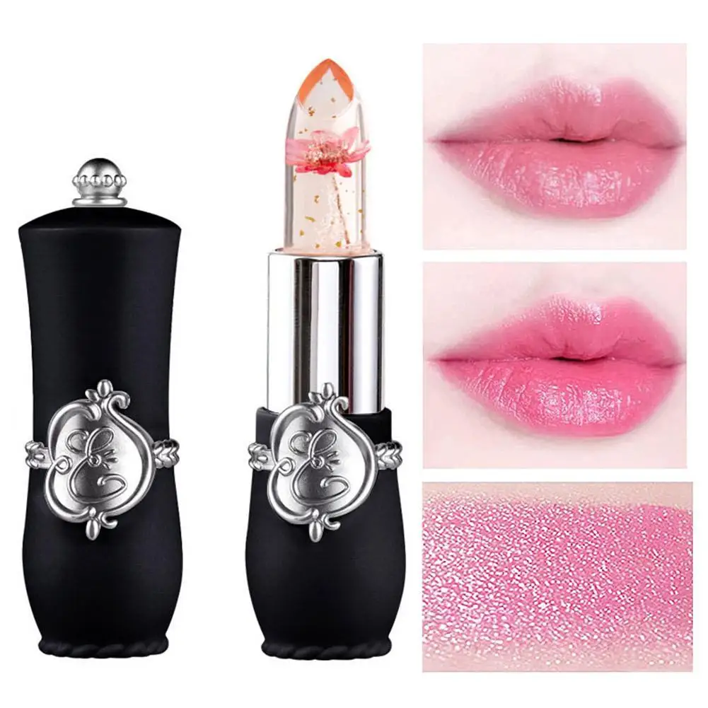 Transparent Lasting ddmysmile Flower Lipstick Moisturizer Crystal Jelly Lipsticks Temperature Color Changing Lip Balm Lips Care Smile