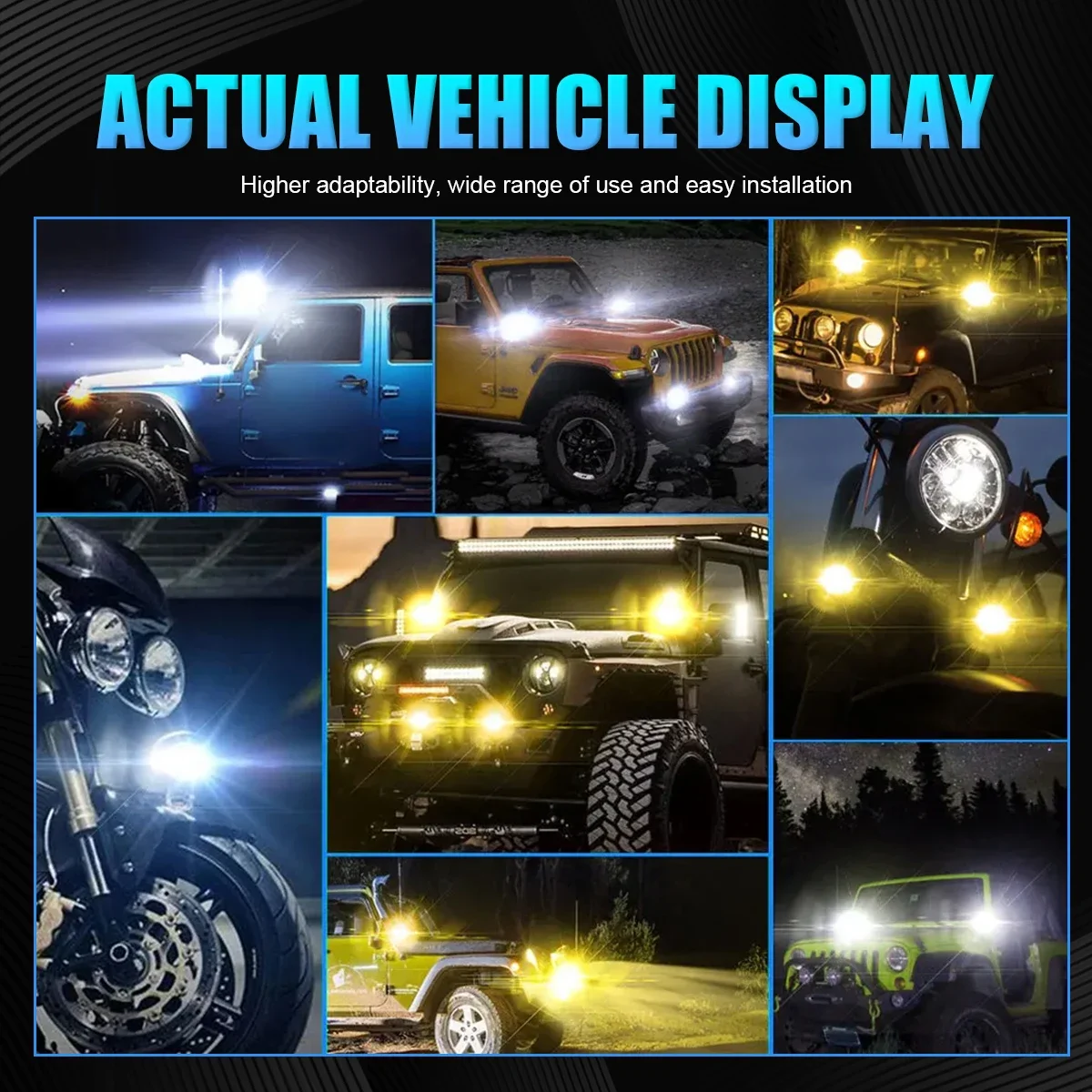 NLpearl Car LED Bar Worklight 4inch 10LED Round Square Work Light 12V 24V Auto Light Fog Lamp off Road for ATV SUV Spotlight