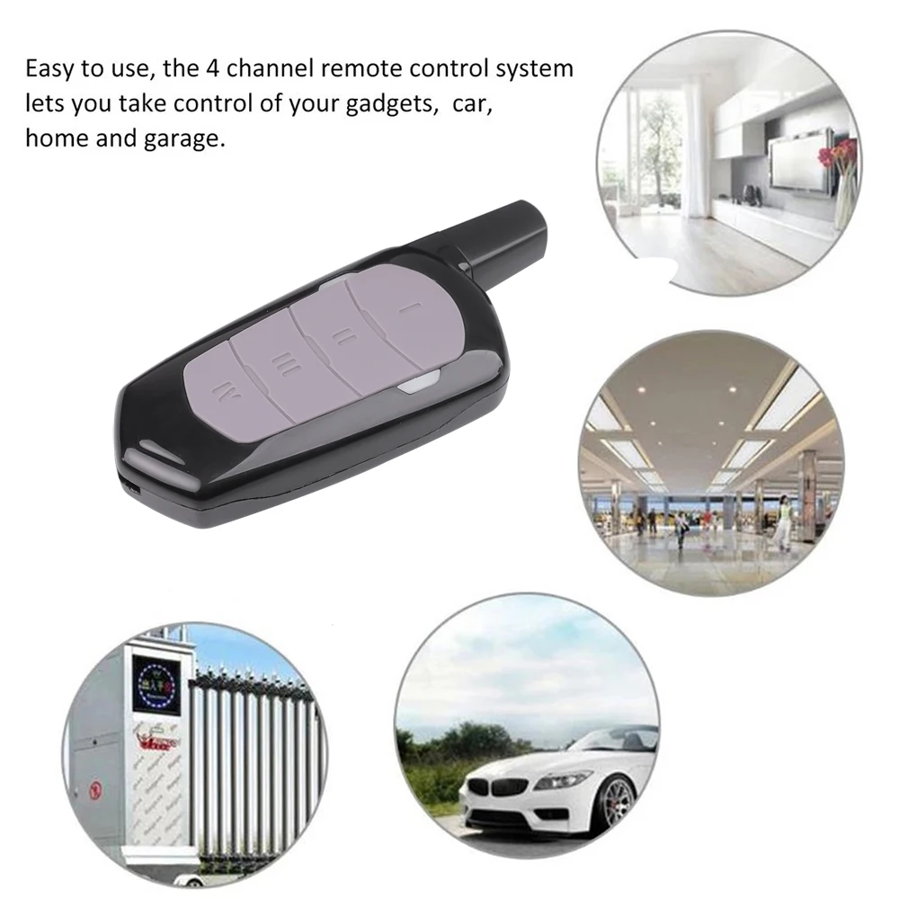 Copy Remote Auto 433MHz Controller Universal 4 Keys Clone Red Light Remotes Duplicator for Gadgets Car Home Garage door smile