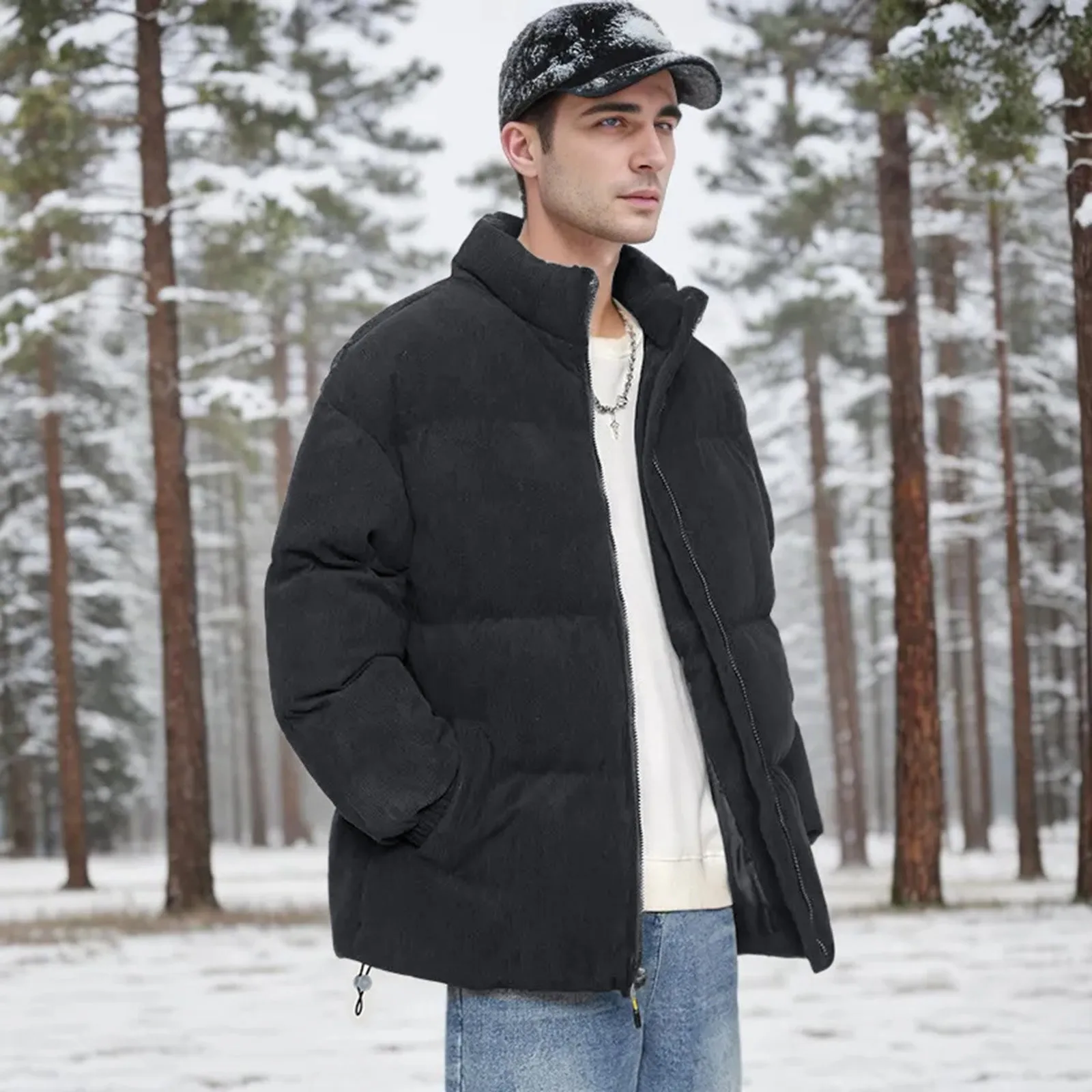 Parkas Coat Haruku Men Winter Jacket 2023 Mens Streetwear Hip Hop Parka Korean Oversize Black Clothes Puffer Jackets Coat smile