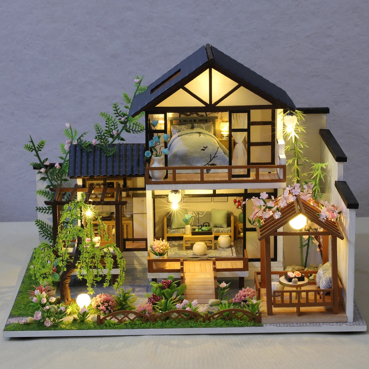 Building Model Doll House 3D Puzzle Mini DIY Kit Production and Assembly of Room Toys Home Bedroom Decoration with Furniture W 240518