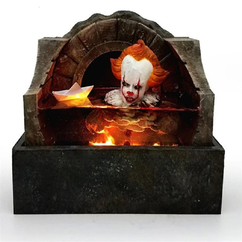 Horror Movie Sculpture Illuminated 3D Model Resin Craft Home Party Decor Statue Figure Halloween Decorations Collection Gifts 240523