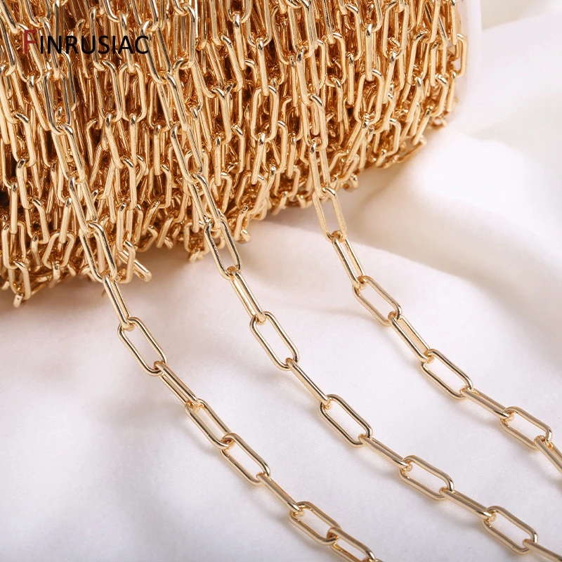 Plated Gold 14K Real Brass High Quality Chains For Jewelry Making DIY Necklace Earrings Bracelets Component Chains Wholesale smile