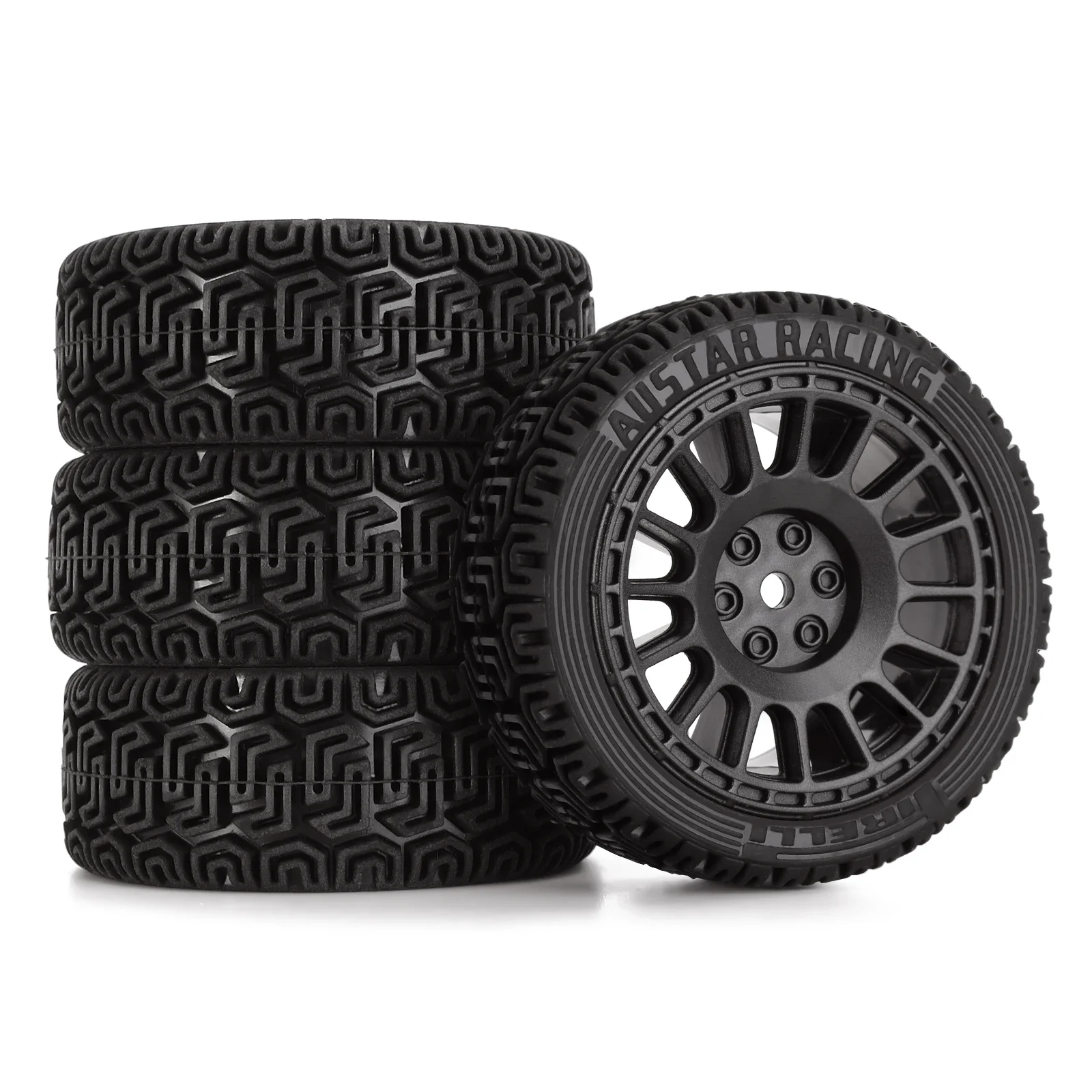 INJORA 4PCS RC Car Wheel Tire Set 66*26mm 68*26mm for 1/10 Rally Truck kyosho HSP HPI RGT LC RACING PTG-2 Tamiya TT02