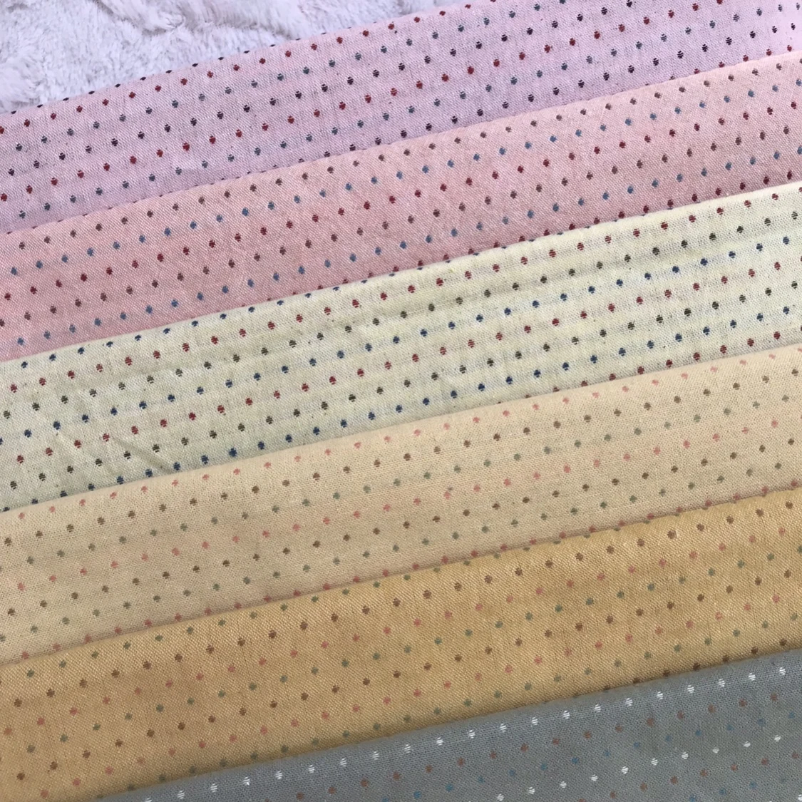 50*70cm DIY Japan New Little Cloth group Yarn-dyed fabric,for sewing Handmade Patchwork Quilting , stripe dot Random smile 50*70cm ,