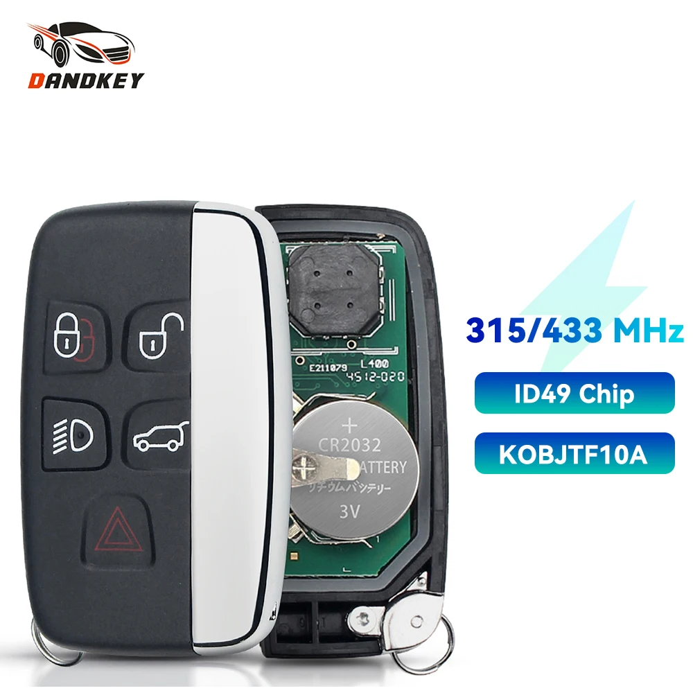For Key Dandkey Remote Land Rover Discovery 4 Freelander Range Rover Sport Evoque Remote Smart Key Fob 315MHZ 433MHZ 4+1 Buttons smile +1