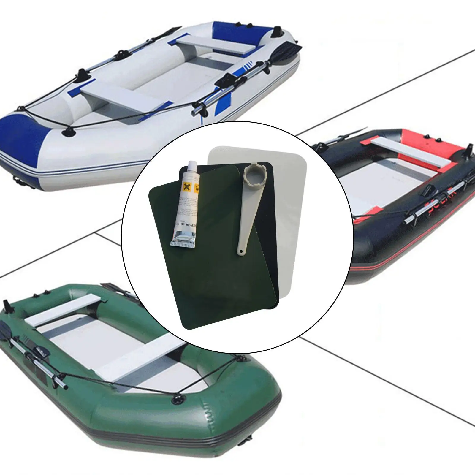 Repair Kayak ddmysmile Kayak Patches Air Vae Wrench Iatable Boat Repair Patches Kit Portable PVC Patch For Water Toys Replacement Smile