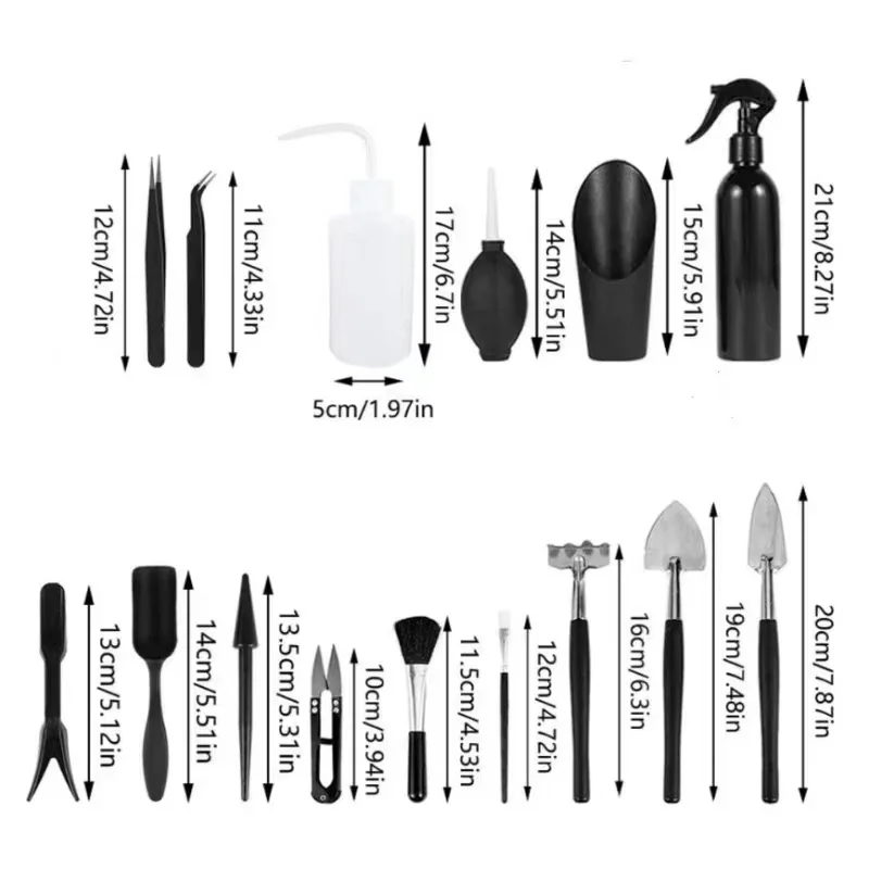 5/8/13/15/16pcs Garden Planter new Kit 2025 Succulent Plants Tools Set Indoor Bonsai Miniature Transplant Seedling Tool