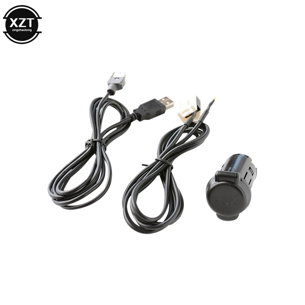 Car Stereo Male USB AUX Cable Set For Peugeot 206 207 307 308 407 408 508 607 for Citroen C3 C4 C5 C6 for RD43 RD45