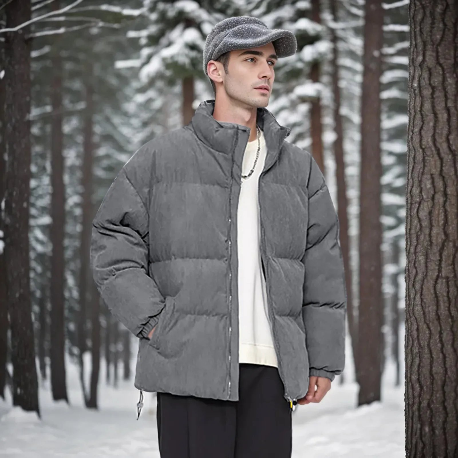 Parkas Coat Haruku Men Winter Jacket 2023 Mens Streetwear Hip Hop Parka Korean Oversize Black Clothes Puffer Jackets Coat smile