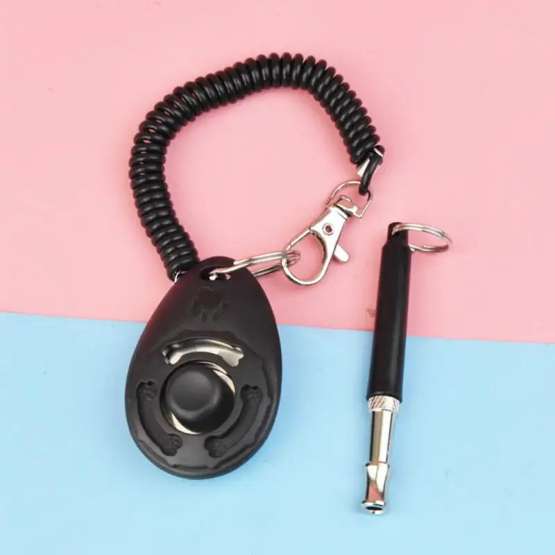 Piece 1/3/5PCS Cat Pet Dog Training Clicker Pet Obedient Whistle Adjustable Wrist Strap Sound Key Chain Household Pet Supplies smile