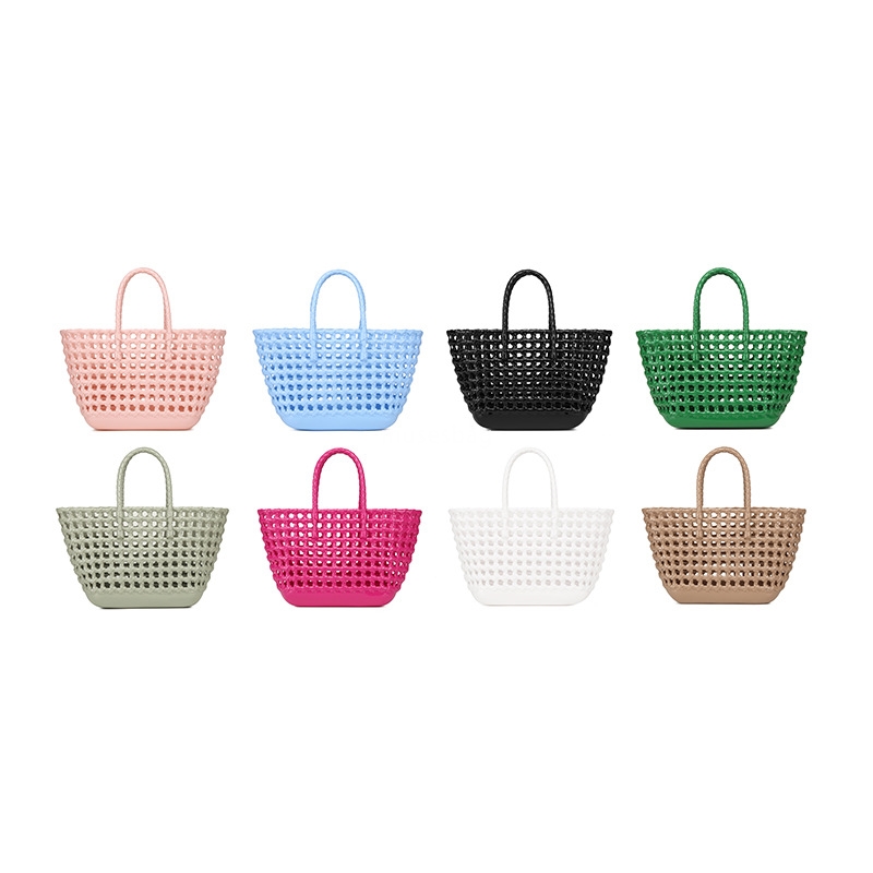 Designer bag, jelly bag, fashionable and versatile woven vegetable basket, summer women's handbag, large capacity handbag beach bag