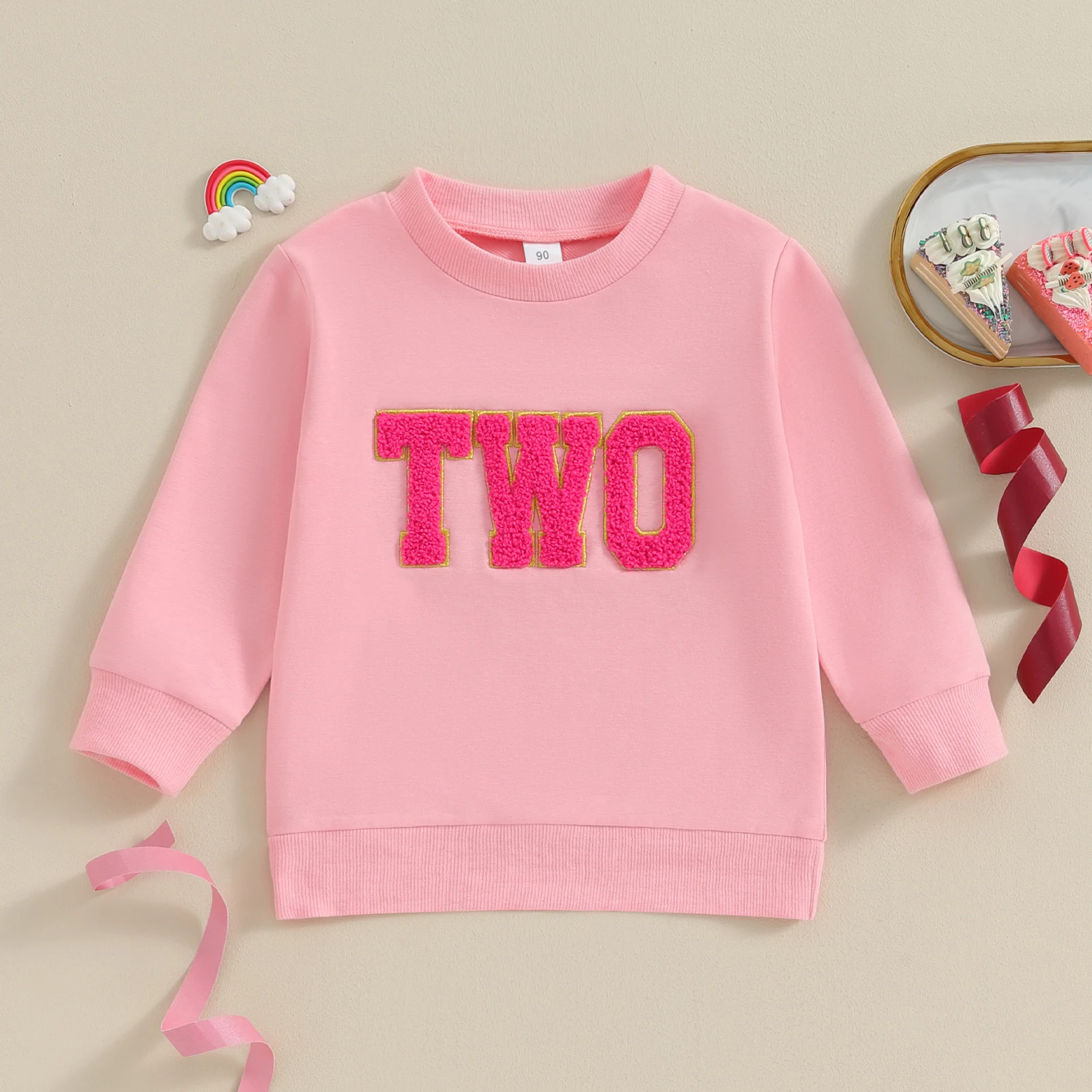FOCUSNORM 1-5Y Toddler Kids Boys Girls Birthday Sweatshirt 2 Colors Letter Embroidery Long Sleeve Pullovers Autumn Tops