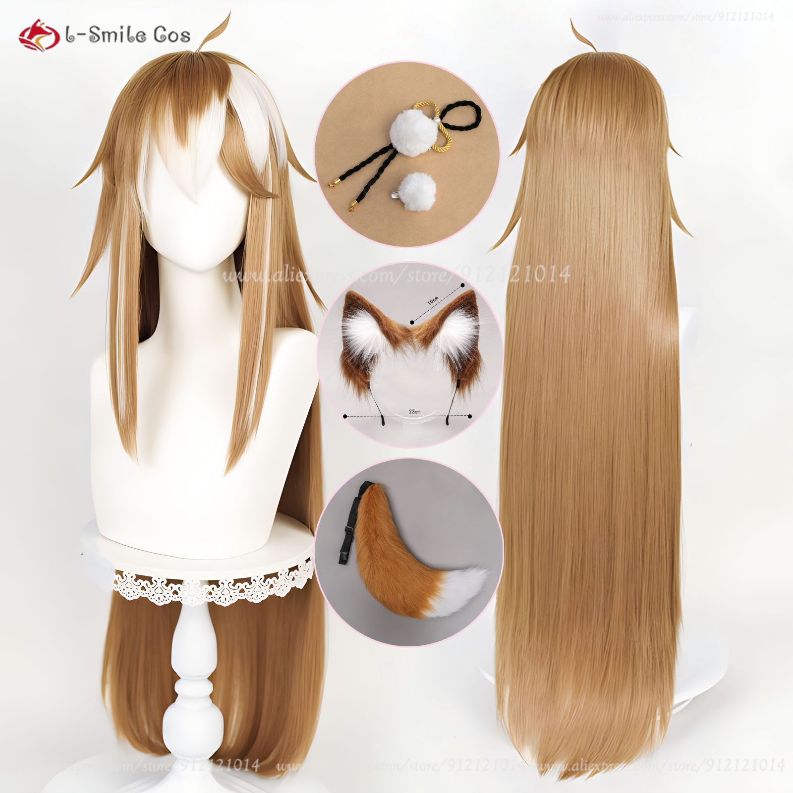 2025 Game Miss Hina Cosplay Wig Women Gorou Anime new Wigs 100cm Brown White Straight Heat Resistant Wigs Cosplay Props
