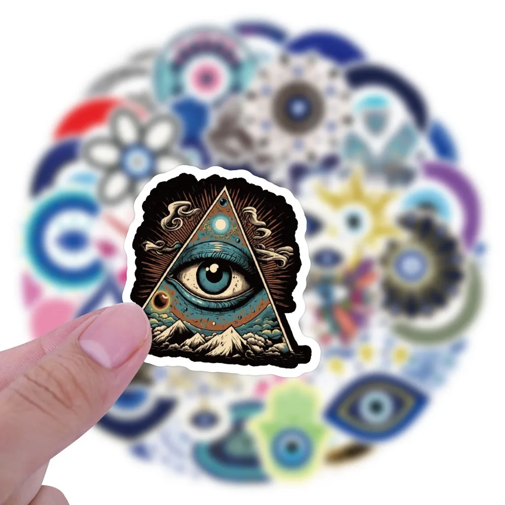 Evil Graffiti 10/60Pcs Eye Stickers Skateboard Guitar Laptop Motorcycle Lage Bike Car Phone Cool Sticker Kid Toy smile