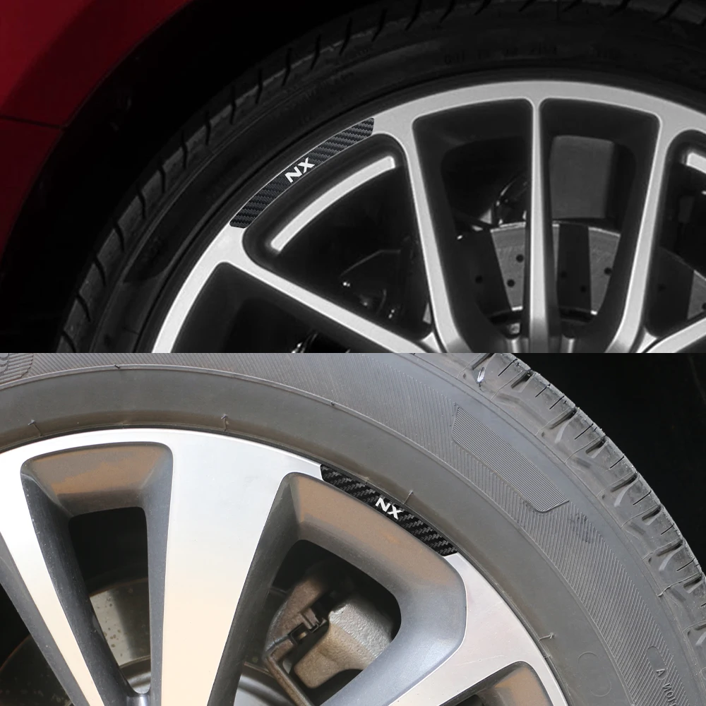 Wheel Stickers Car Rim For Lexus RX NX IS Fsport ES CT200h GS GX LS LX UX Motor Hub Decor Decal Cover Sticker Auto Accessories smile