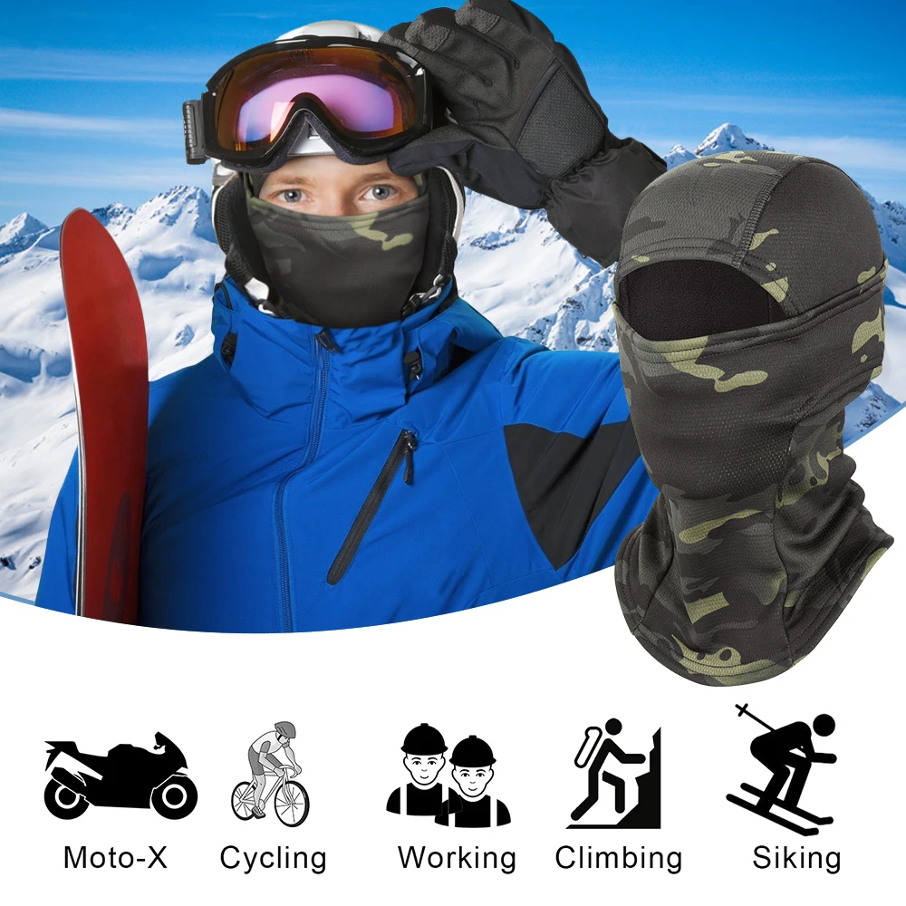 Full Mask Winter Face Balaclava Camouflage Cycling ddmysmile Running Bicycle Scarf Ski Climbing Bike Hunting Snowboard Men Women Smile