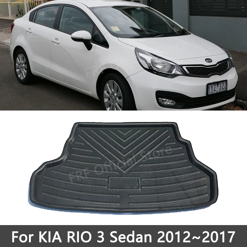 Car Rear Trunk Mats For KIA RIO 3 Hatch 2012 2013 2014 2015 2016 2017 Sedan Accessories Floor Tray Liner Cargo Boot Carpet Auto