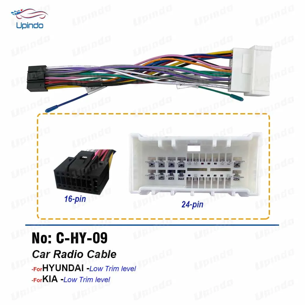 Car new Radio Cable CD Player Power Wiring Harness 2025 Android Connector for Hyundai Accent Azera H-100 H350 KIA Carnival Sedona Cerato