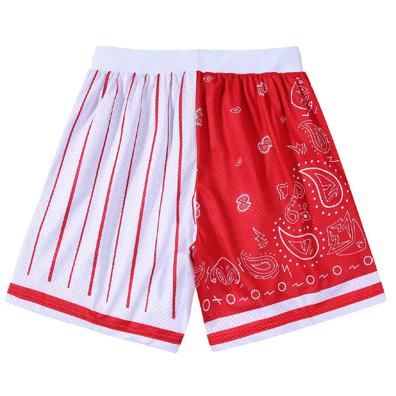 Shorts New Print Men Basketball Joggers Sweatpants Casual Fast drying Short Traning Workout Zip Pocket Summer Mesh Three Short smile