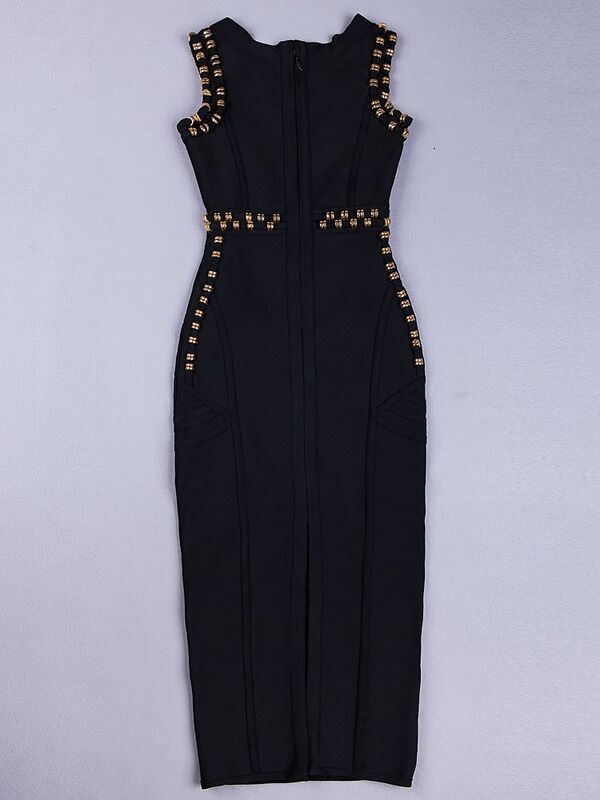 Top Quality White Black Beading Sexy Fashion Rayon Bandage Skirt Cocktail Party Bodycon dress Fashion Slim Long Bandage Wrapped Hip Dress 210306
