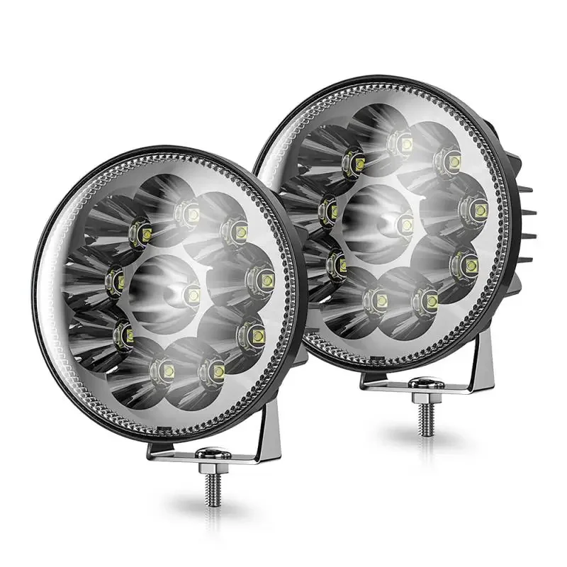NLpearl Car LED Bar Worklight 4inch 10LED Round Square Work Light 12V 24V Auto Light Fog Lamp off Road for ATV SUV Spotlight
