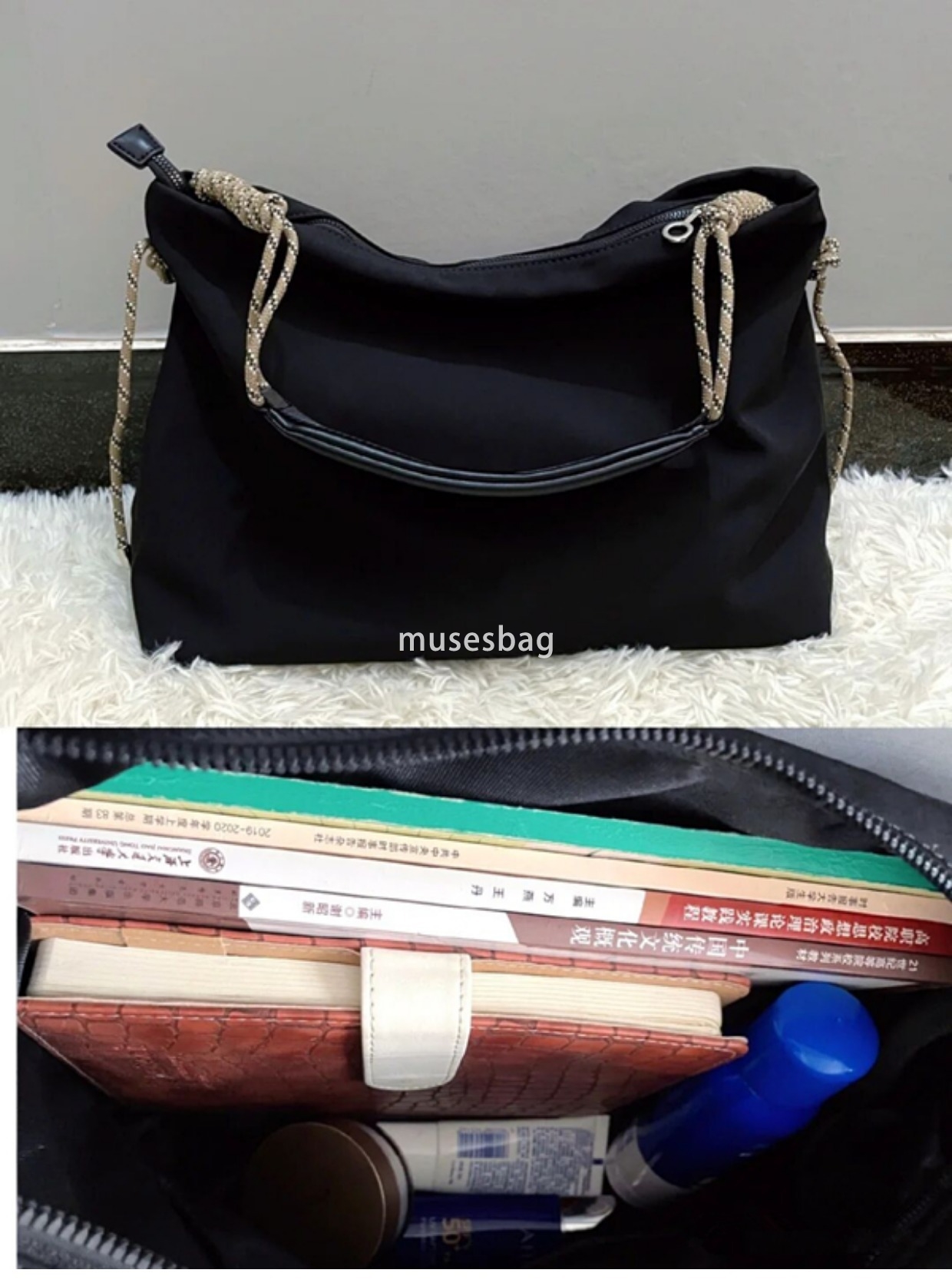 Designer Bag Academy Style Oxford Cloth Large Capacity Casual Knot Adjustable Japanese Tote Bag Single Shoulder Crossbody Bag