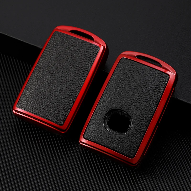Car TPU Smart Leather Key Case Cover for Mazda 3 Alexa CX4 CX5 CX-5 CX8 CX-30 CX30 2019-2020 Holder Protector Shell Accessories smile