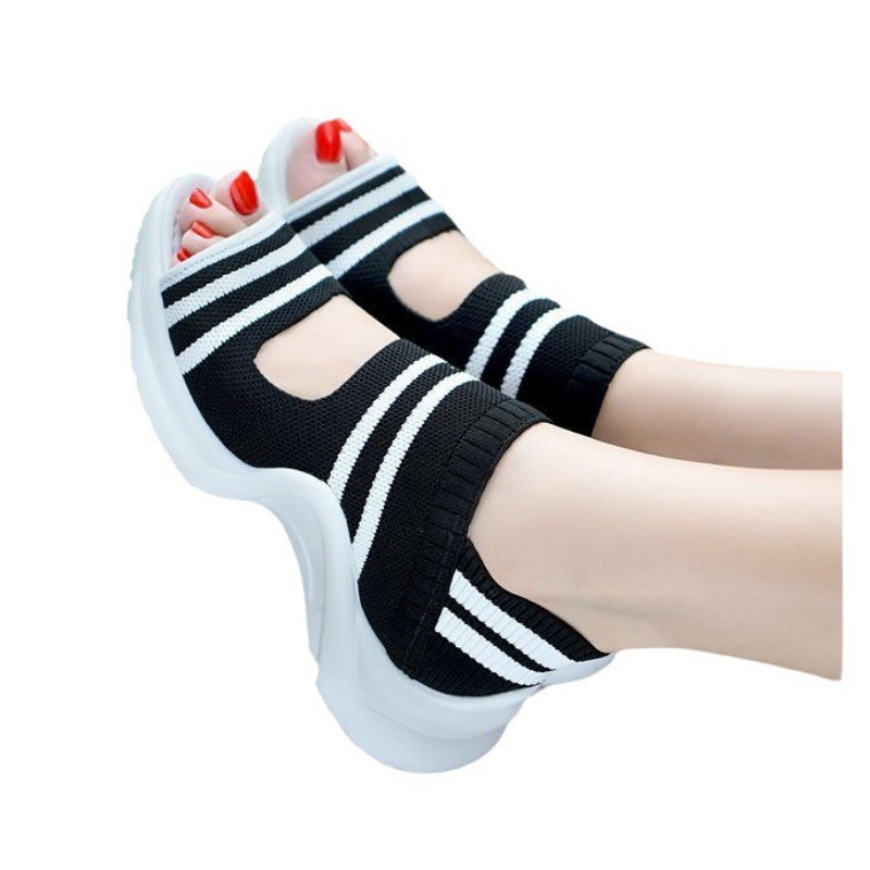 2024Women Roman Flat Sandals Mesh Fish Casual Low Heels Summer Platform Shoe Sports Wedge Beach Sabot Sneakers Comfortable Shoes