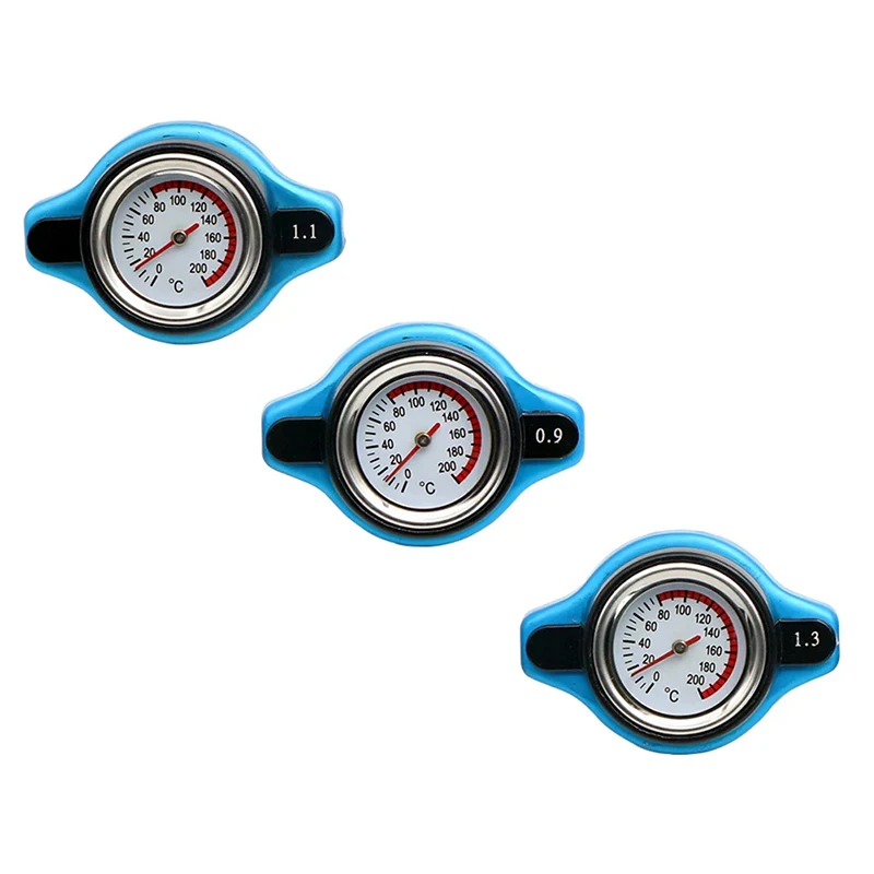 Car Auto Styling SPSLD Thermo Radiator Cap Tank Cover Water Temperature Gauge with Utility Safe 0.9 Bar/ 1.1 Bar/1.3 Bar
