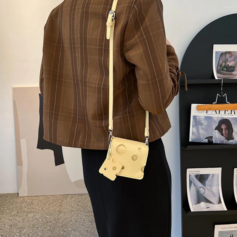 2025 NEW Bag Fashion Mini Women Mobile Phone Pouch Cheese Shaped Messenger Crossbody Handbags Small Square PU Leather For Girl Purse zhanyishengli