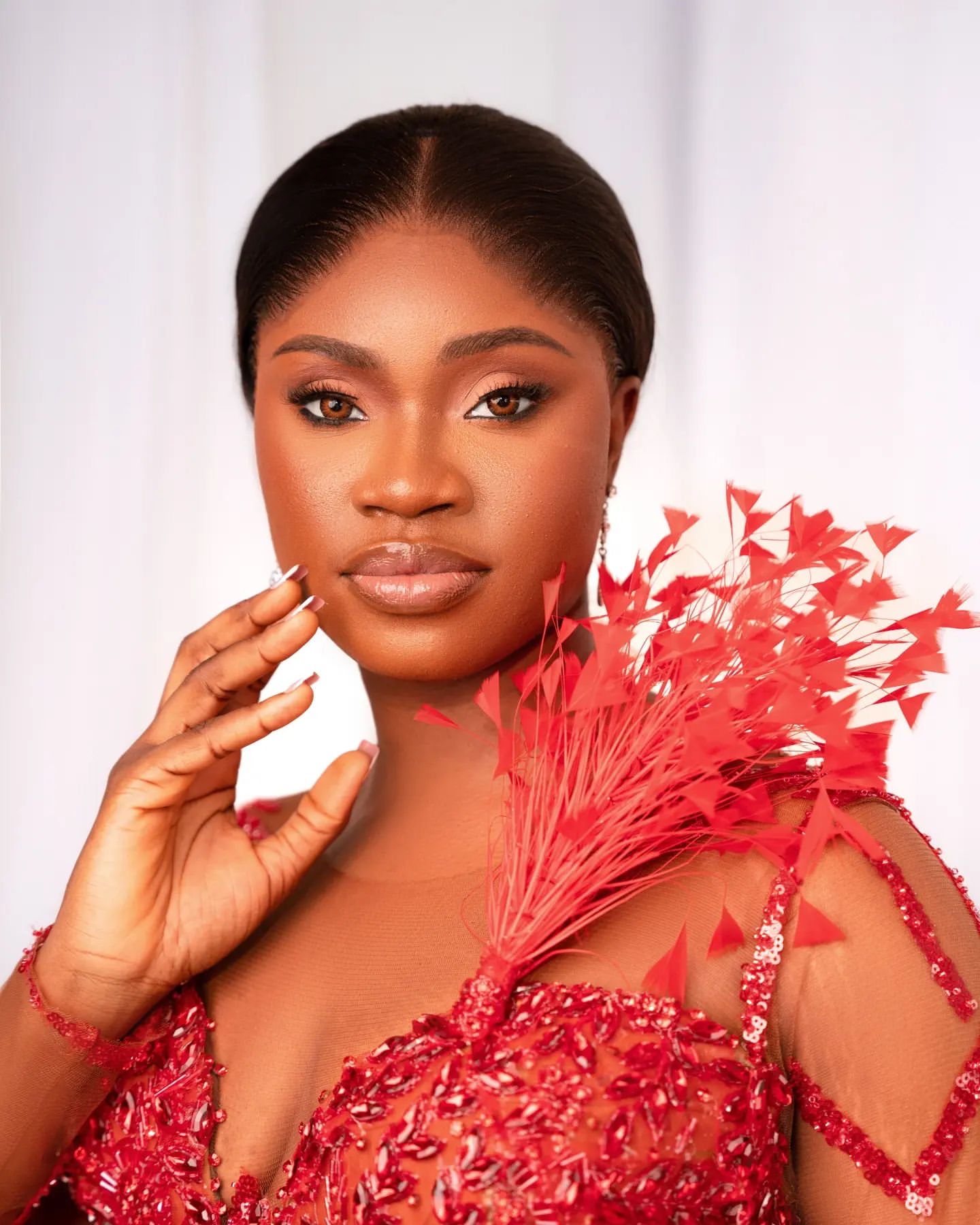 2024 Plus Size Aso Ebi Red Mermaid Prom Dress Beaded Lace Crystals Velvet Evening Formal Party Evening Birthday Engagement Second Thanksgiving Dresses