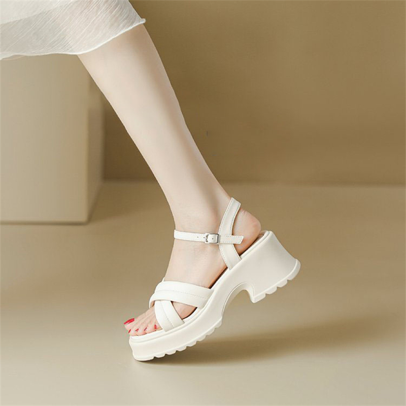 EVA Casual shoes High Heel for 2024 New Thick Sole Oblique Summer Beach Platform Shoes Designer Womens Sandals fashion slippers Comfortable and Soft 1