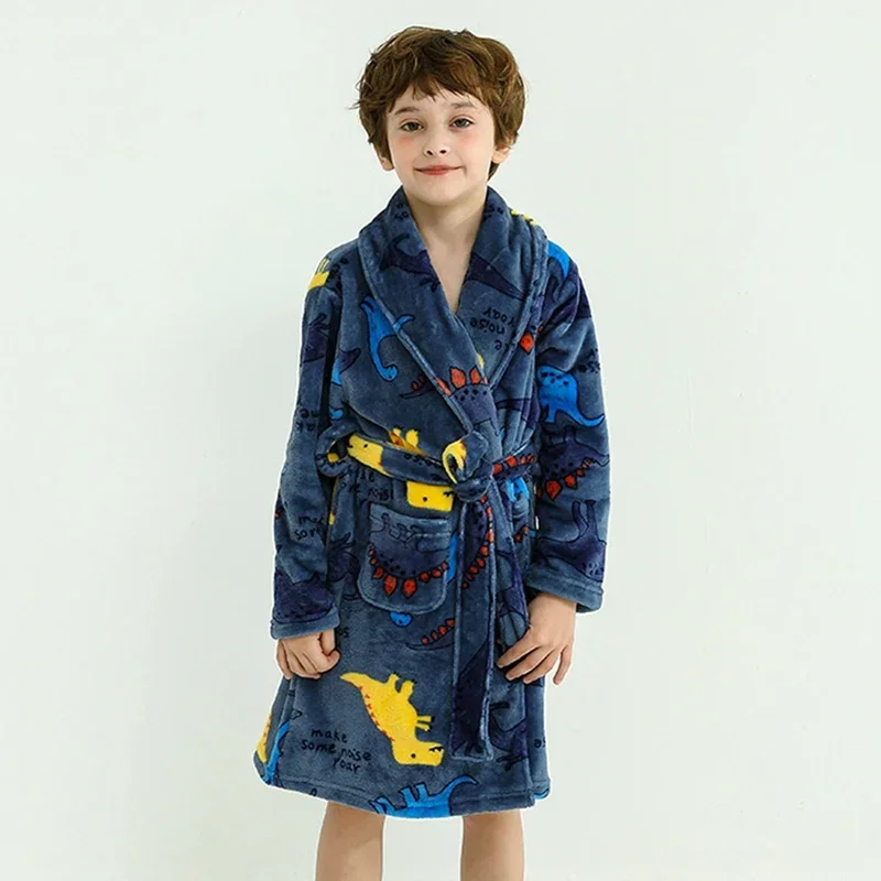 Children Bath Robes 2025 Flannel Spring new Kids Sleepwear Robe Infant Pijamas Nightgown For Boys Girls Pamas 2-12 Years Baby Clothes