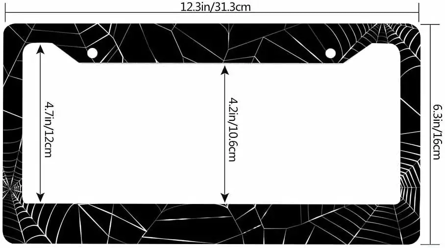 License Frame Decorative Plate Black Spider Web Halloween Car Tag Cover Aluminum Auto License Plate Holder for Men Women 12x6in smile