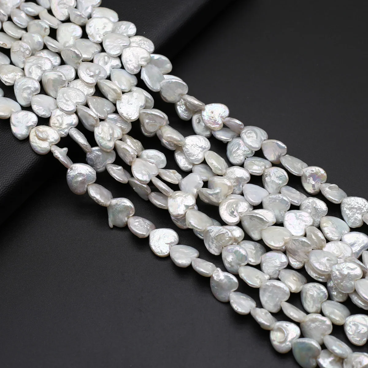 Heart Natural White ddmysmile Shaped Freshwater Baroque Pearl 12X12mm Loose Spaced Beaded Jewelry Making Necklace Earrings High Quality Smile