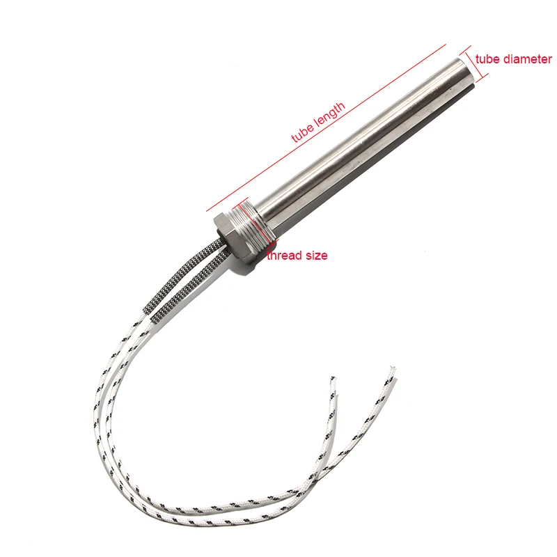 LUJINXUN 25mm x 350-550mm 2.5KW-4.5KW DN25/32mm NPT Thread Cartridge Heater Element Accept Custom