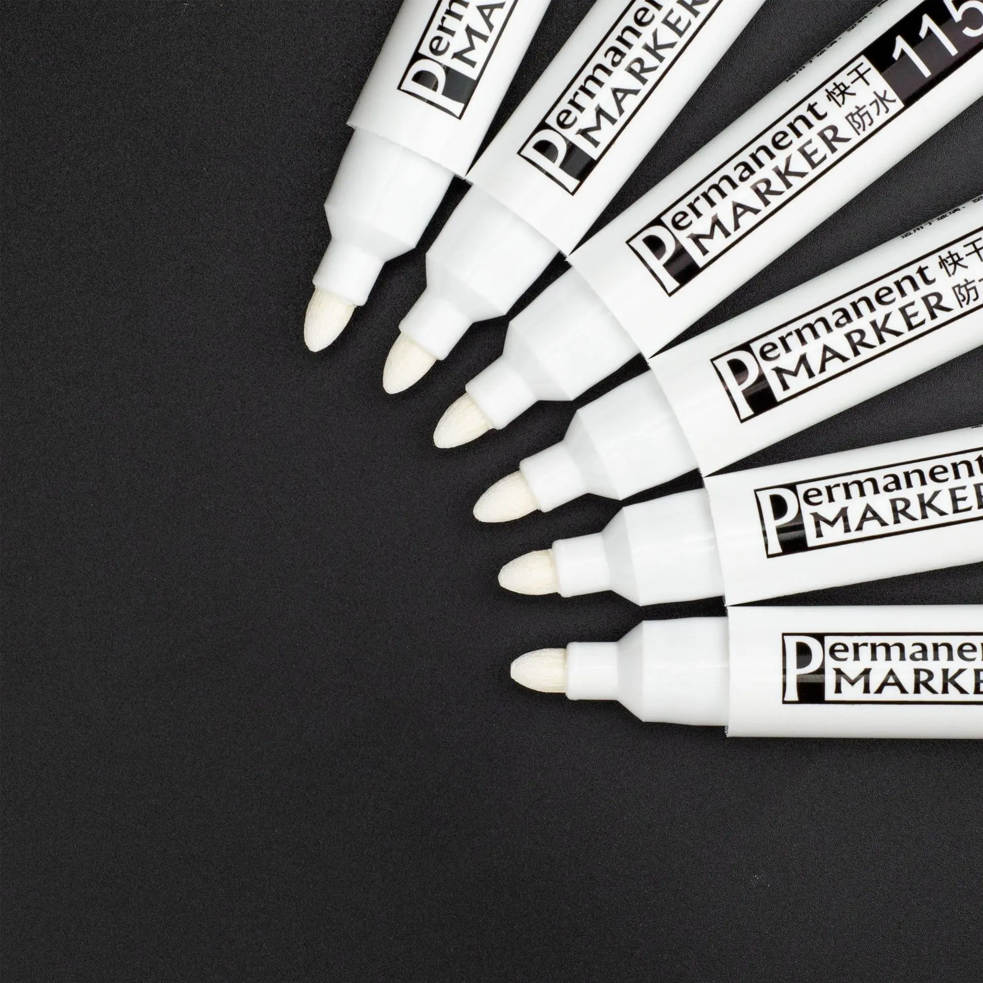 1/6pcs Permanent For Metal White Marker Pen Oily Waterproof Plastic Gel Pen Writing Drawing Graffiti Pen Stationery Notebook