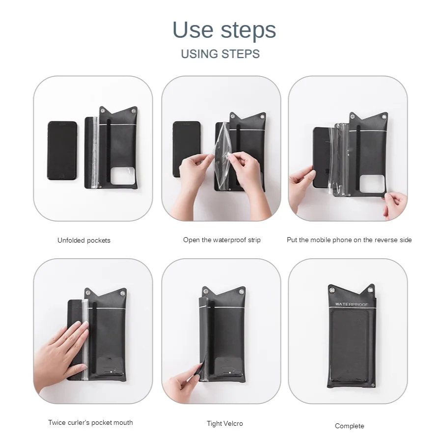 Touchscreen Waterproof Swimming Bag Beach Phone Case Cover River Trekking Boating Phone Bag Snorkelling Diving Water Sport Bag smile