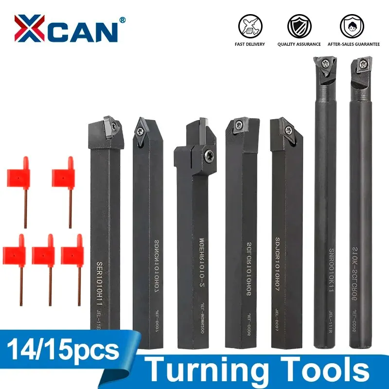 Lathe XCAN 14/15pcs Tools Carbide Inserts Holder SCLCR06 with Wrenches for Lathe Turning Tools CNC Cutting Tools smile
