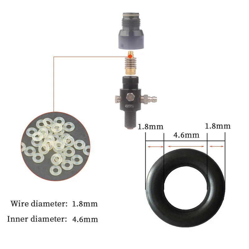15Pcs/30Pcs Gas Cylinder HPA ddmysmile Vaula Reguladora Oring Air Tank Vae Joint Torique Pressure Silicone Ring Pakkingen Sodastream Smile