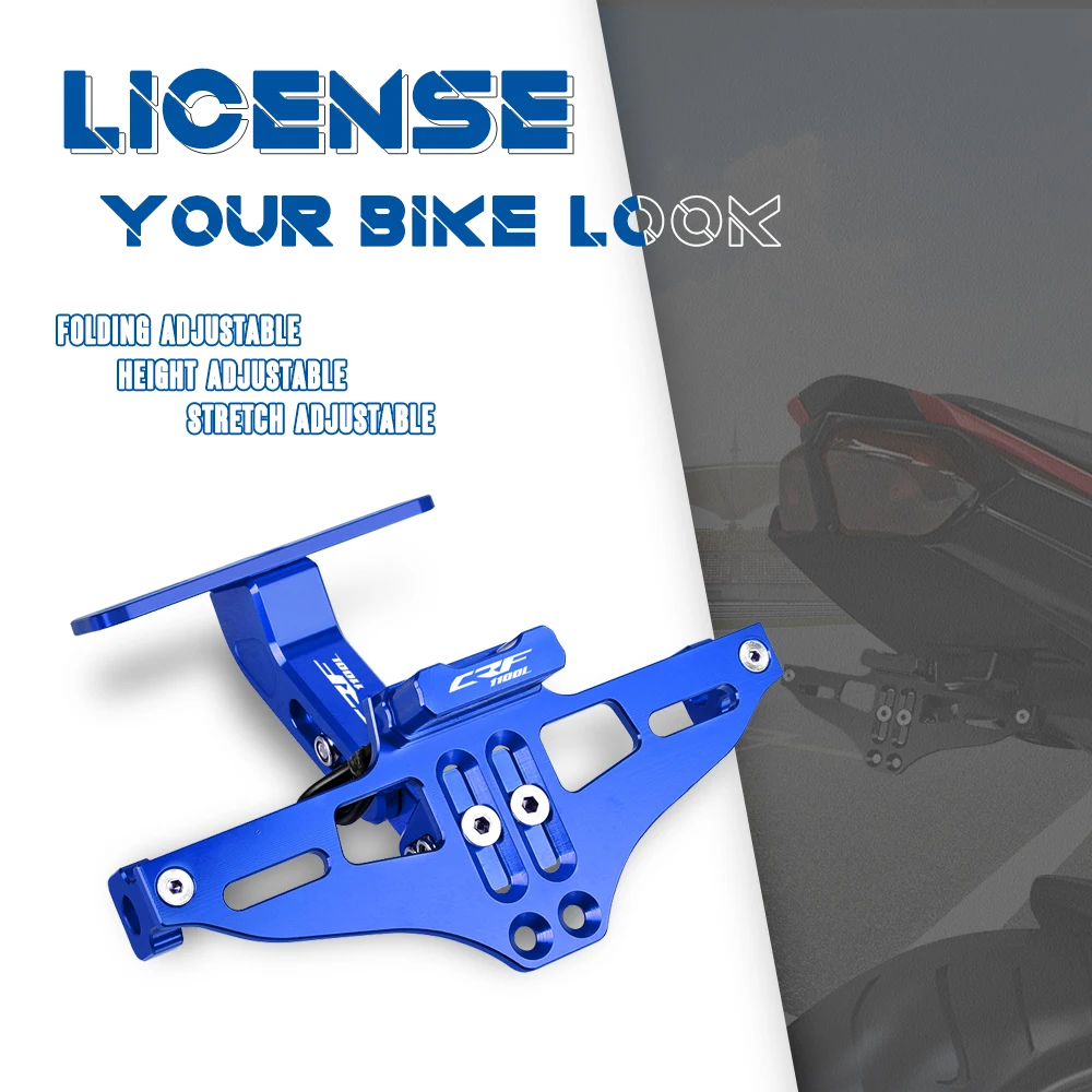 Motorcycle License Plate Bracket Holder with LED Light Indicator For HONDA Africa Twin CRF1100L CRF 1100 L 2020 2021 2022 2023