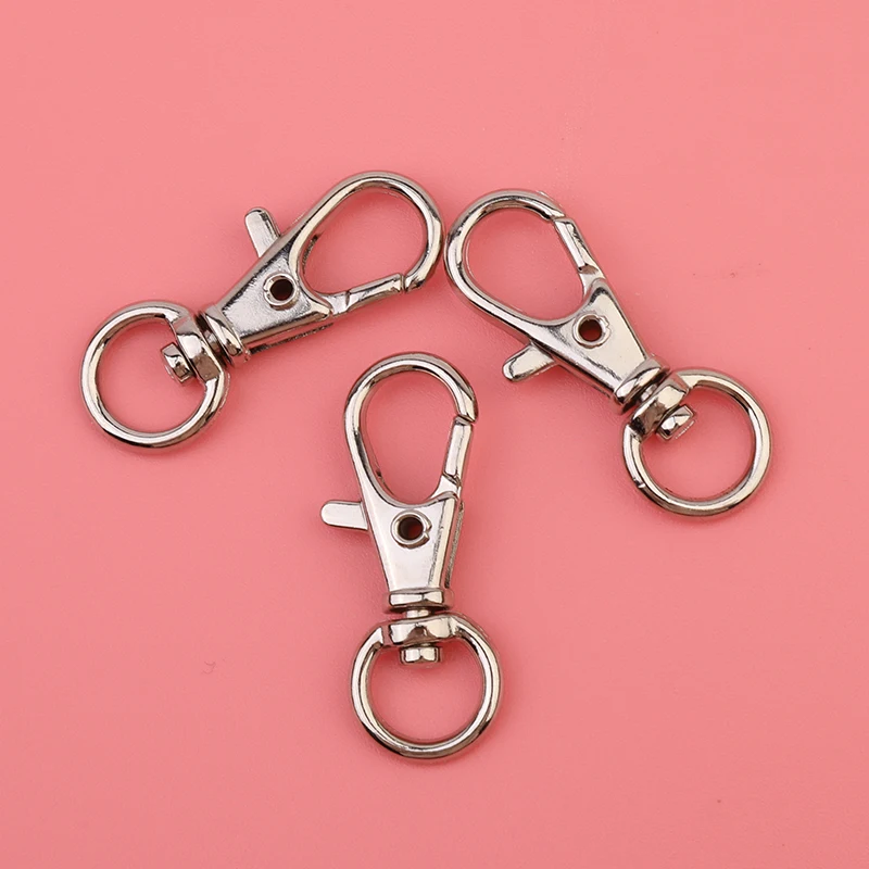 KRABALL 30pcs Silver Hanging Rope Snap Hook Rotary Lobster Clasp Set Belt Key Chain Sliding Dog Buckle For Leather Strap Chain