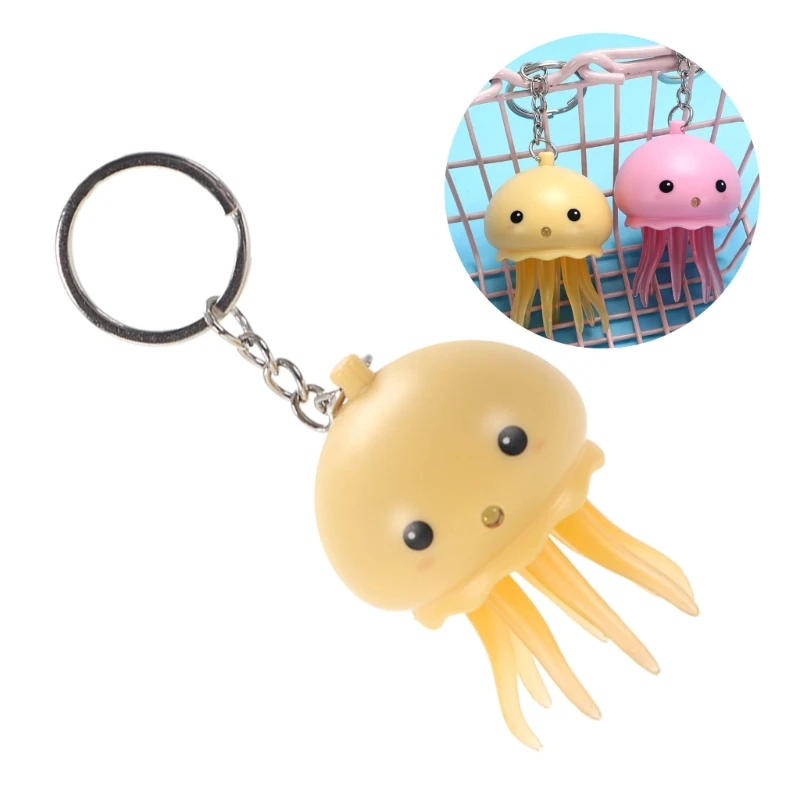 Funny Keychain Jellyfish ddmysmile Figure Glowing And Sound Octopus Toy Keychain Unique Smile