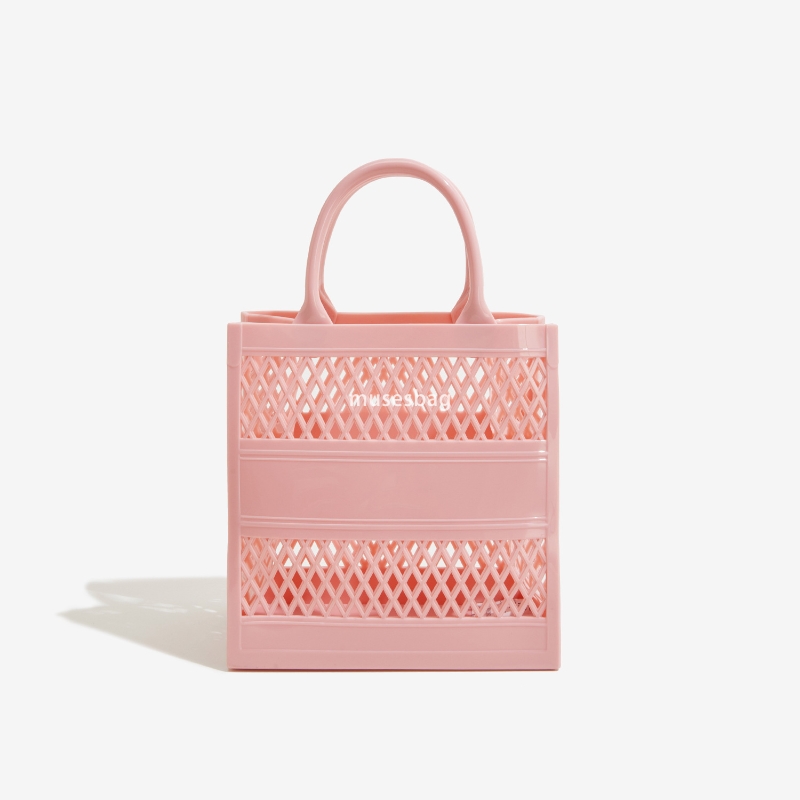 Beach Bag Barbie Jelly Bag Fashionable and Versatile Soft Handle Vegetable Basket Summer mini Handheld Women's Bag