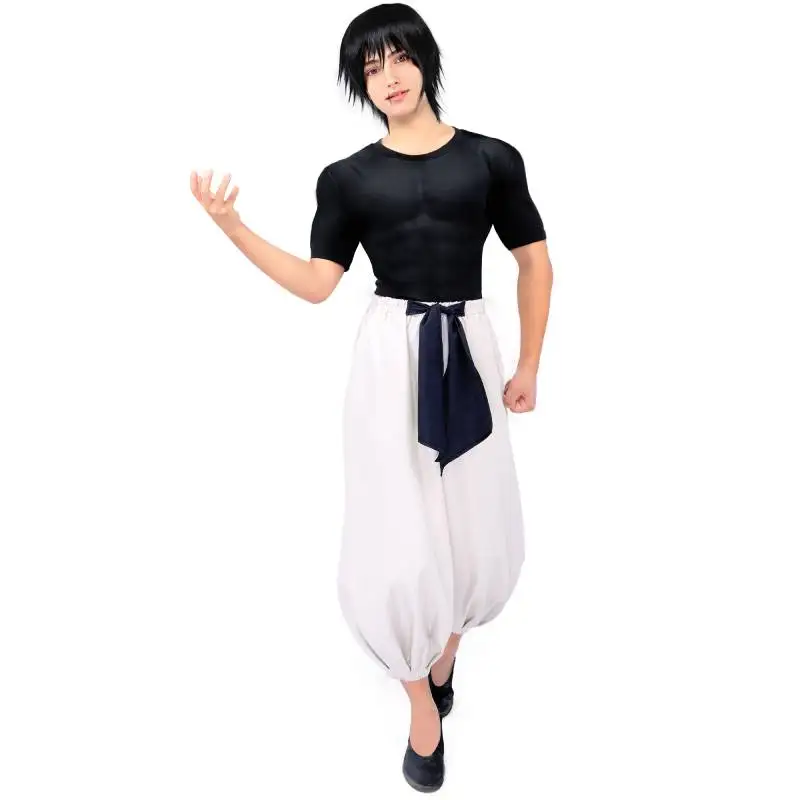 Cosplay DAZCOS Toji ddmysmile Fushiguro Costume Stretchy Top Pants Outfit Adult Unisex Short Sleeve Top Pants Suit Halloween Uniform Smile