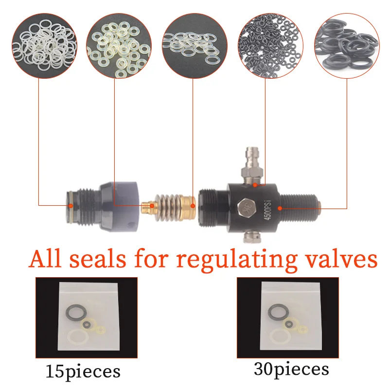 15Pcs/30Pcs Gas Cylinder HPA ddmysmile Vaula Reguladora Oring Air Tank Vae Joint Torique Pressure Silicone Ring Pakkingen Sodastream Smile