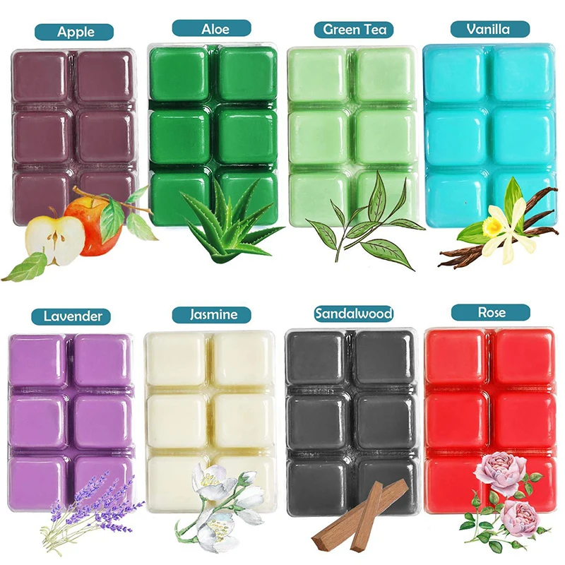 Wax Soy Scented Melts Wax Cubes Handmade Candle Aloe Green Tea Rose Vanilla Jasmine Lavender Fragrance Candle Making Supplies smile
