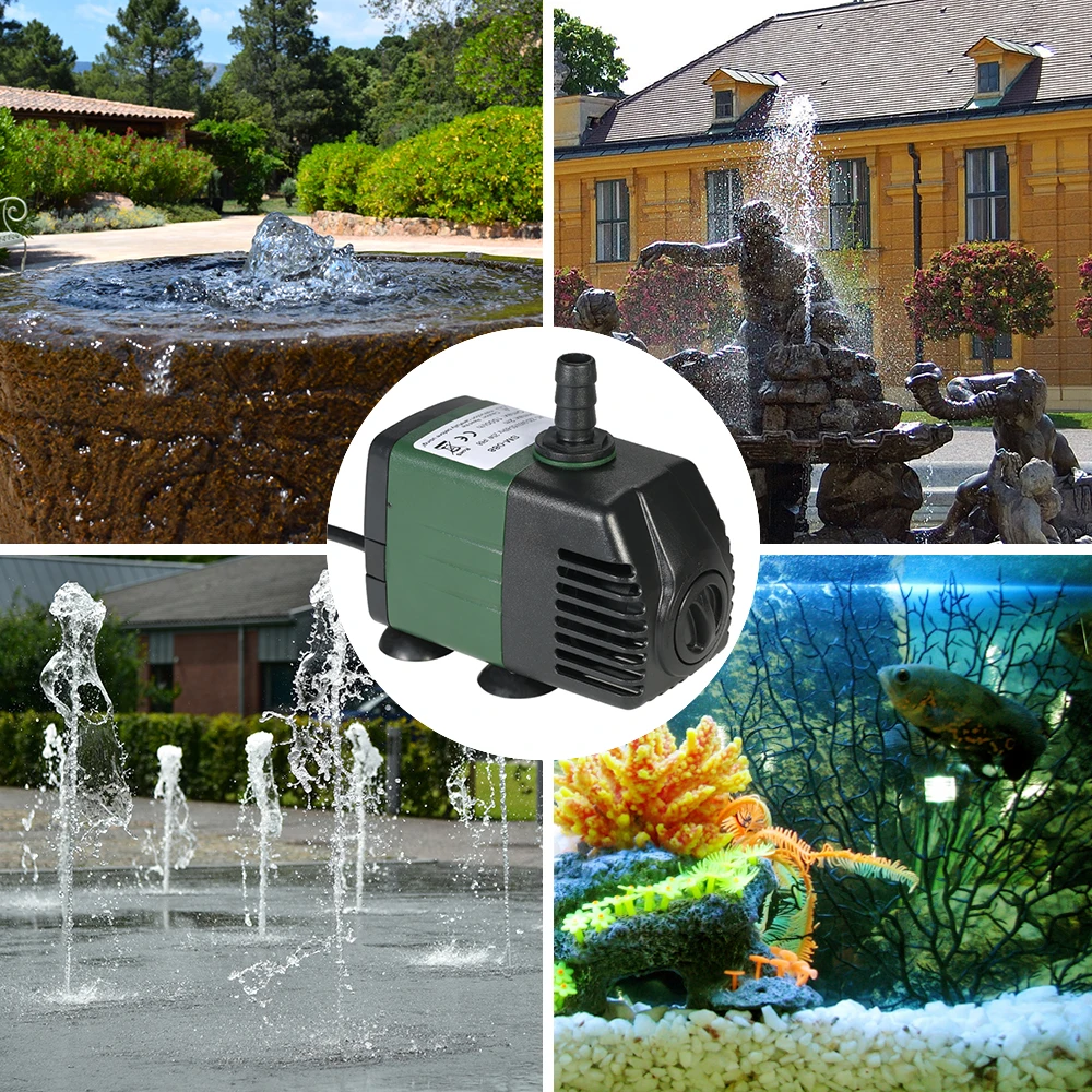 1500L/H 25W Submersible Water Pump for Aquarium Fountains Pond Water Gardens and Hydroponic Systems with 2 Nozzles